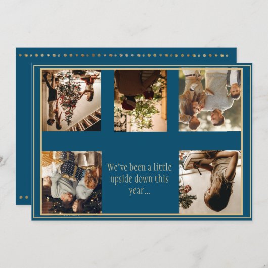写真アップサイドダウンクリスマスクリスマスホリデーカード シーズンカード (正面/裏面)