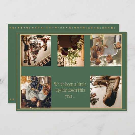写真アップサイドダウンクリスマスクリスマスホリデーカード シーズンカード (正面/裏面)