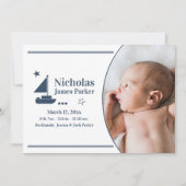 写真アナウンスメン航海のト付き帆船誕生 招待状 (正面)