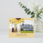 写真アナウンス付きヒマワリの住所の変更 案内ポストカード (スタンド正面)