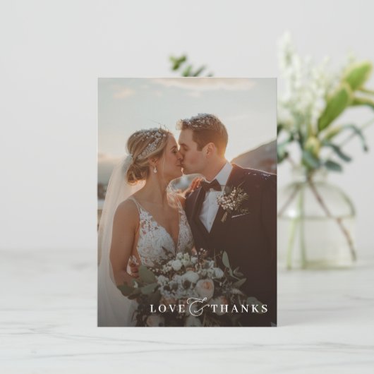 写真アンパサンドモダンオーバーレイエレガントありがとう サンキューカード (スタンド正面)