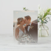 写真アンパサンドモダンオーバーレイエレガントありがとう サンキューカード (スタンド正面)