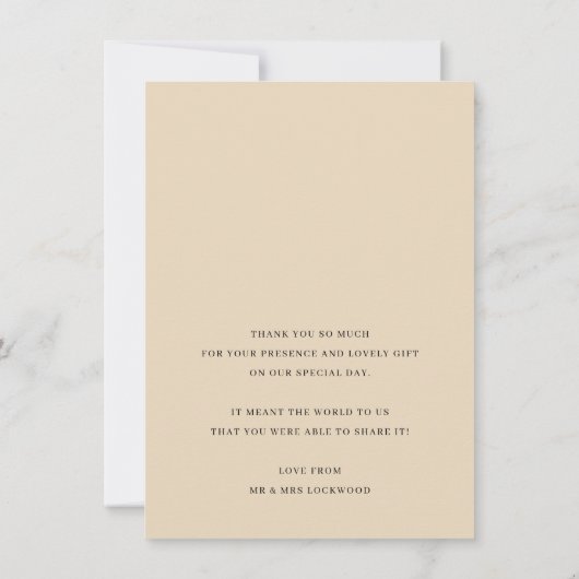 写真アンパサンドモダンオーバーレイエレガントありがとう サンキューカード (裏面)