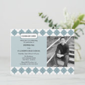 写真アーガイル名門私立校風の卒業発表 招待状 (スタンド正面)