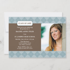 写真アーガイル名門私立校風の卒業発表 招待状