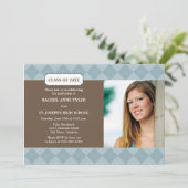 写真アーガイル名門私立校風の卒業発表 招待状 (スタンド正面)