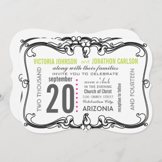 写真アールデコモダンの招待 招待状 (正面/裏面)