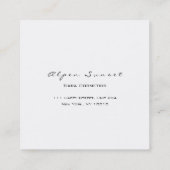 写真イベントプランナーBlogger White モダン Framed スクエア名刺 (裏面)