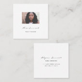 写真イベントプランナーBlogger White モダン Simple スクエア名刺 (正面/裏面)