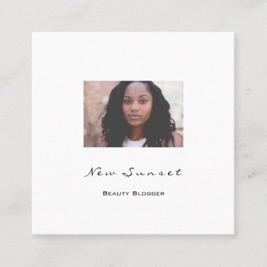 写真イベントプランナーBlogger White モダン Simple スクエア名刺 (正面)