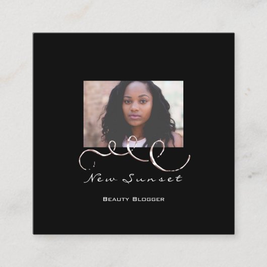 写真イベントプランナーBlogger White Simplyバラ スクエア名刺 (正面)