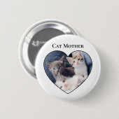 写真インサイドハートシェイプ猫の母の日 缶バッジ (正面&裏面)