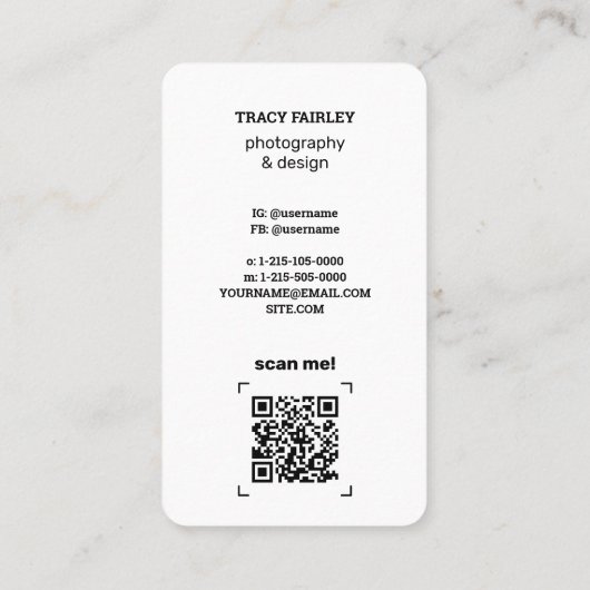 写真インスタグラムQR 名刺 (裏面)