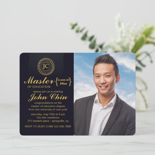 写真インスパイア卒業パーティー招待状 招待状 (スタンド正面)