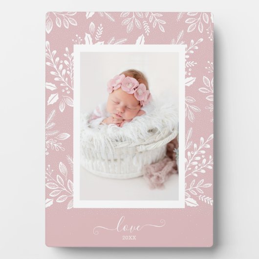 写真イーゼルピンクフレームレスフォトホルダー フォトプラーク (正面)