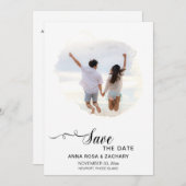 *~*写真ウェディング日付を保存 – AR6ウェブサイトQR 招待状 (正面/裏面)