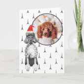 写真エッフェルタワー、パリスポドールペットドッグクリスマス シーズンカード (正面)