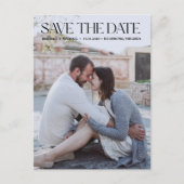 写真エレガモダンントウェディング日付保存 案内ポストカード (正面)