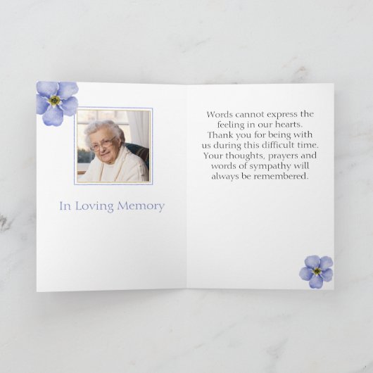 写真エレガントありがとう悔やみや弔慰 サンキューカード (内部)