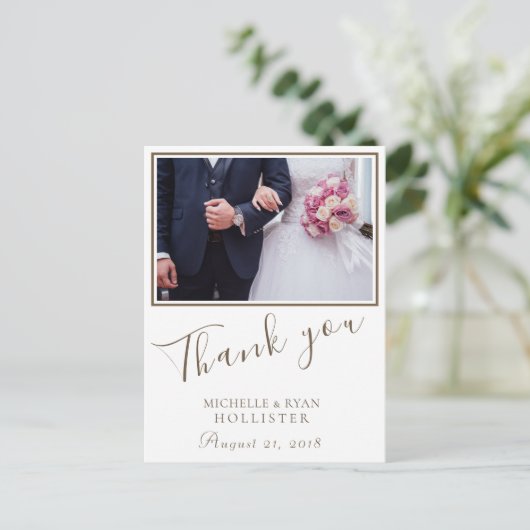 写真エレガントありがとう結婚さんカスタムの写真 ポストカード (スタンド正面)