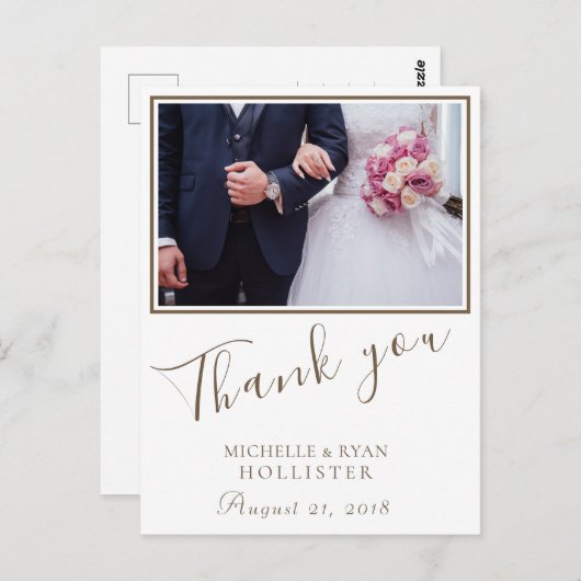 写真エレガントありがとう結婚さんカスタムの写真 ポストカード (正面/裏面)