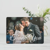写真エレガントありがとう結婚カードテンプレート サンキューカード (スタンド正面)