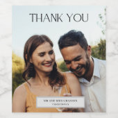 写真エレガントありがとう結婚式の引き出物 ワインラベル (シングルラベル)