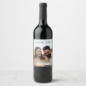 写真エレガントありがとう結婚式の引き出物 ワインラベル (正面)