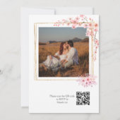 写真エレガントさくらんぼBlossom QRコード結婚s 招待状 (裏面)