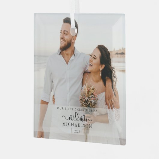 写真エレガントさん結婚したとミセスのクリスマス ガラスオーナメント (正面左)