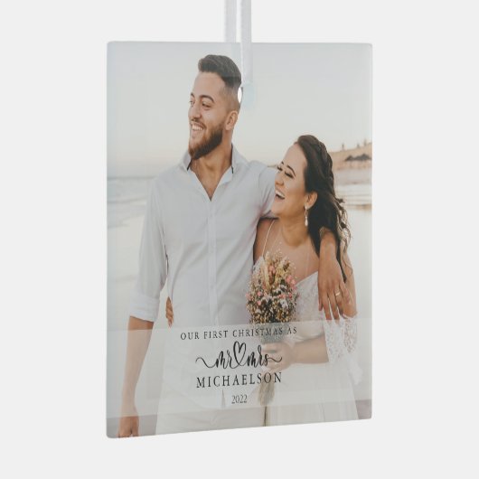 写真エレガントさん結婚したとミセスのクリスマス ガラスオーナメント (正面右)