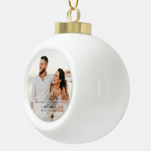 写真エレガントさん結婚したとミセスのクリスマス セラミックボールオーナメント (右)