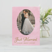 写真エレガントたった今結婚しました結婚発表 招待状 (スタンド正面)