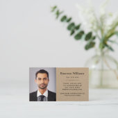 写真エレガントとカスタムロゴKraft紙 名刺 (スタンド正面)