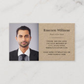 写真エレガントとカスタムロゴKraft紙 名刺 (正面)