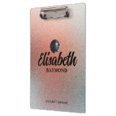 写真エレガントと名前テンプレートオレンジグリッター クリップボード (左)