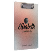 写真エレガントと名前テンプレートオレンジグリッター クリップボード (右)