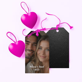 写真エレガントと名前（黒アクセント） ギフトタグ