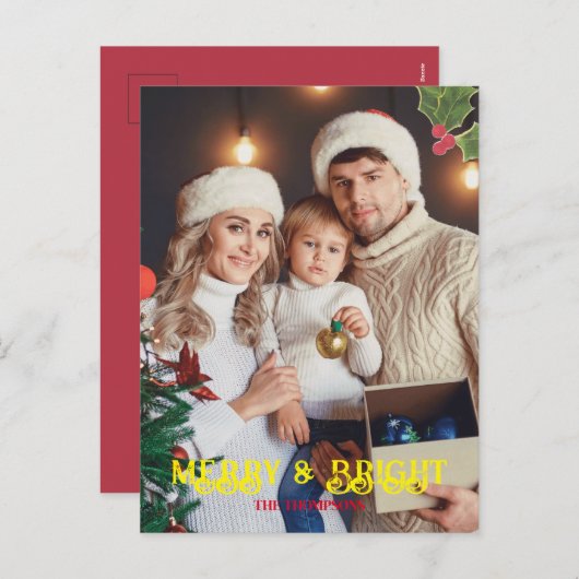 写真エレガントと明メリーるいクリスマス シーズンポストカード (正面/裏面)