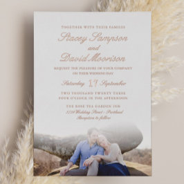 写真エレガントと結婚バラの金ゴールド 箔招待状