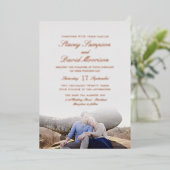 写真エレガントと結婚バラの金ゴールド 箔招待状 (立ち正面)