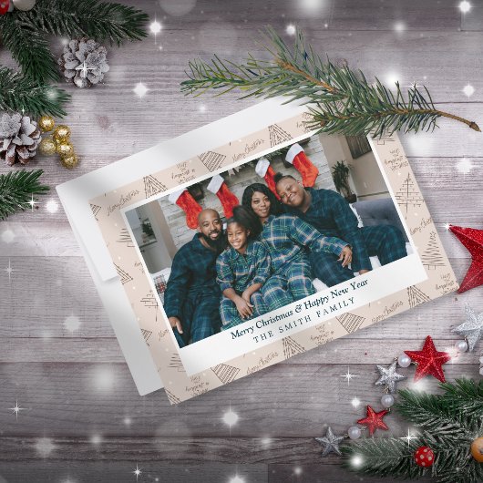 写真エレガントと自然Boho Christmas Greetings シーズンカード