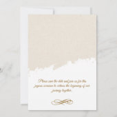 写真エレガントと金ゴールドスクリプト日付を保存結婚する 招待状 (裏面)