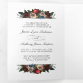 写真エレガントとRSVPとのフローラ結婚式の招待 三つ折り招待状 (内部最初)