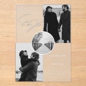 写真エレガントのウェディングの日付を保存 アクリル招待状 (正面)