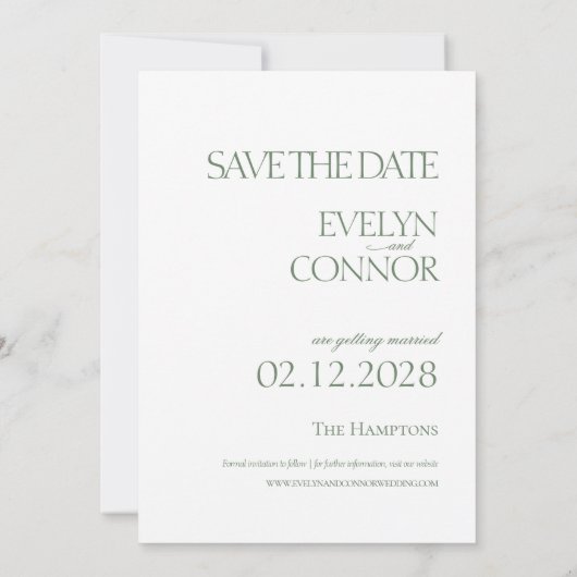 写真エレガントのウェディングの日付を保存 セーブザデート (裏面)