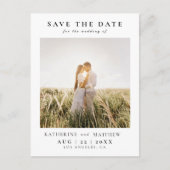 写真エレガントのウェディングの日付を保存 案内ポストカード (正面)