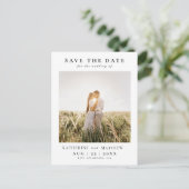 写真エレガントのウェディングの日付を保存 案内ポストカード (スタンド正面)