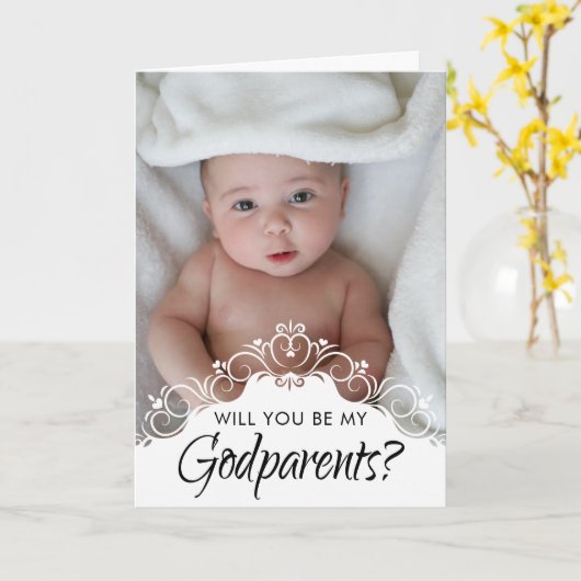 写真エレガントのゴッドペアレンツ カード (黄色い花)