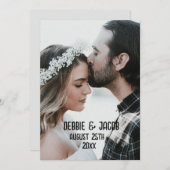 写真エレガントのシンプル結婚式招待状 招待状 (正面/裏面)